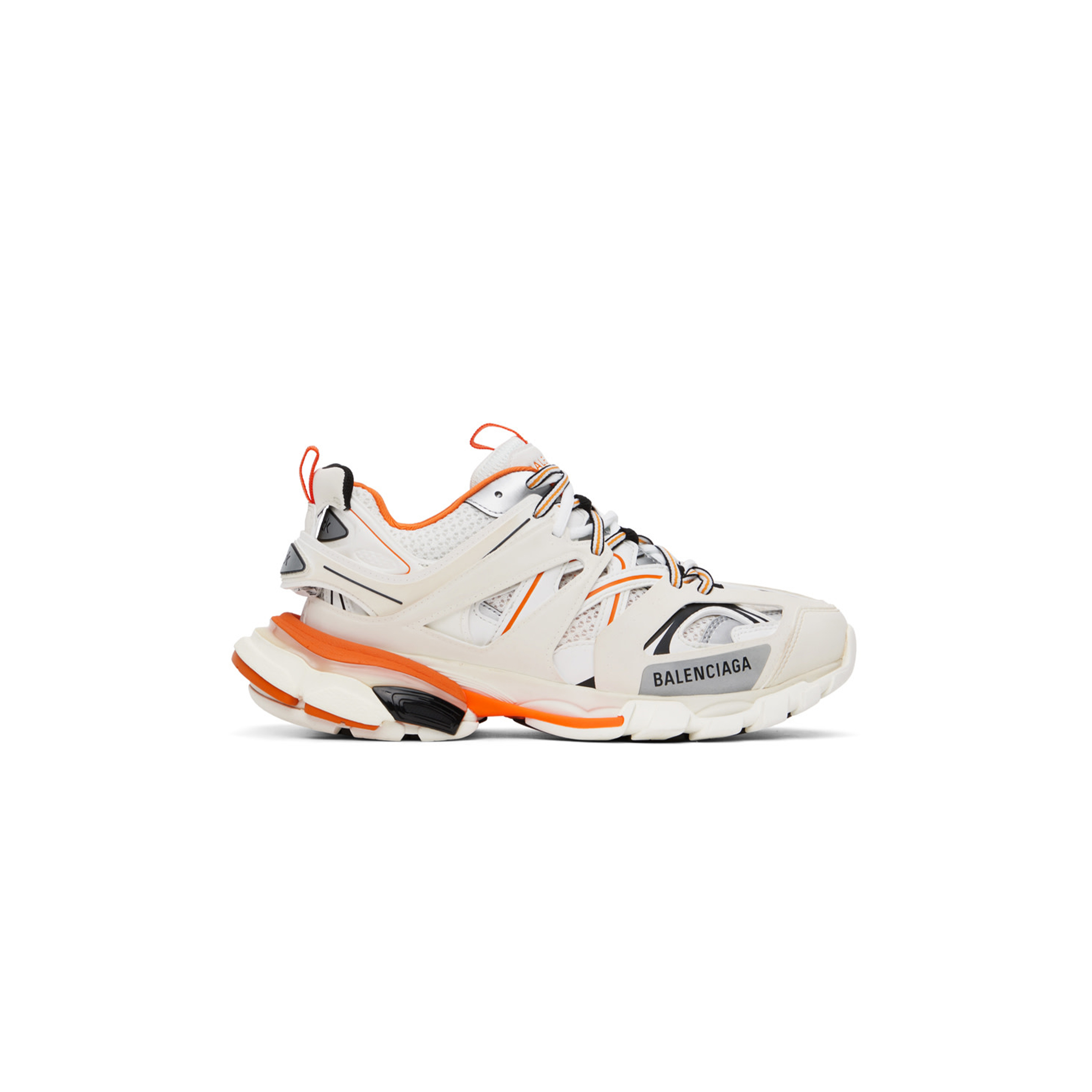 BALENCIAGA WHITE & ORANGE TRACK SNEAKERS 241342M237008